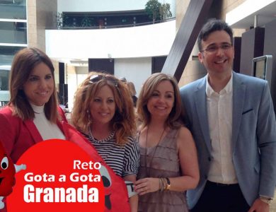 Reto gota a gota banco de sangre Granada con Begoña Ballesteros de Mayoball y Angel Pinar