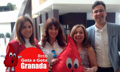 Reto gota a gota banco de sangre Granada con Begoña Ballesteros de Mayoball y Angel Pinar