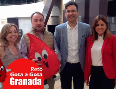 Reto gota a gota banco de sangre Granada con Begoña Ballesteros de Mayoball y Angel Pinar