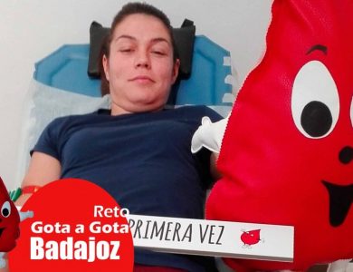 Reto gota a gota banco de sangre Badajoz con Begoña Ballesteros de Mayoball y Angel Pinar