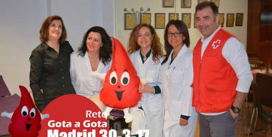 Reto gota a gota banco de sangre Madrid con Begoña Ballesteros de Mayoball y Angel Pinar