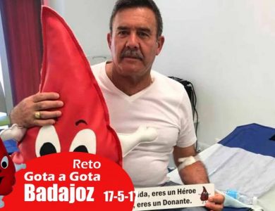 Reto gota a gota banco de sangre Badajoz con Begoña Ballesteros de Mayoball y Angel Pinar