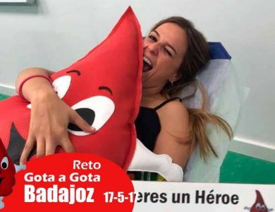 Reto gota a gota banco de sangre Badajoz con Begoña Ballesteros de Mayoball y Angel Pinar