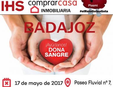 Reto gota a gota banco de sangre Badajoz con Begoña Ballesteros de Mayoball y Angel Pinar