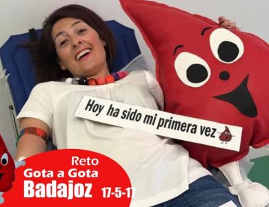 Reto gota a gota banco de sangre Badajoz con Begoña Ballesteros de Mayoball y Angel Pinar