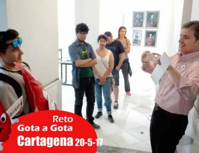 Reto gota a gota banco de sangre Cartagena con Begoña Ballesteros de Mayoball y Angel Pinar