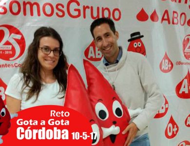 Reto gota a gota banco de sangre Cordoba con Begoña Ballesteros de Mayoball y Angel Pinar