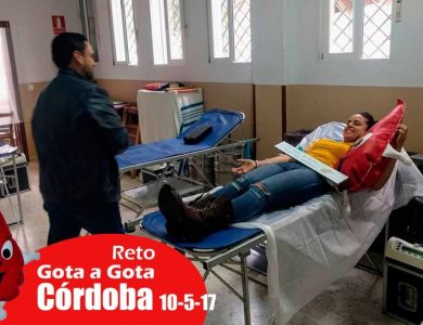 Reto gota a gota banco de sangre Cordoba con Begoña Ballesteros de Mayoball y Angel Pinar