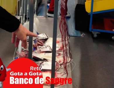 Reto gota a gota banco de sangre Barcelona con Begoña Ballesteros de Mayoball y Angel Pinar