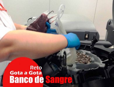 Reto gota a gota banco de sangre Barcelona con Begoña Ballesteros de Mayoball y Angel Pinar