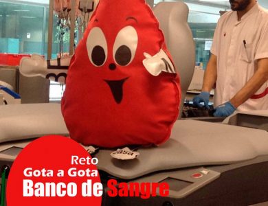 Reto gota a gota banco de sangre Barcelona con Begoña Ballesteros de Mayoball y Angel Pinar